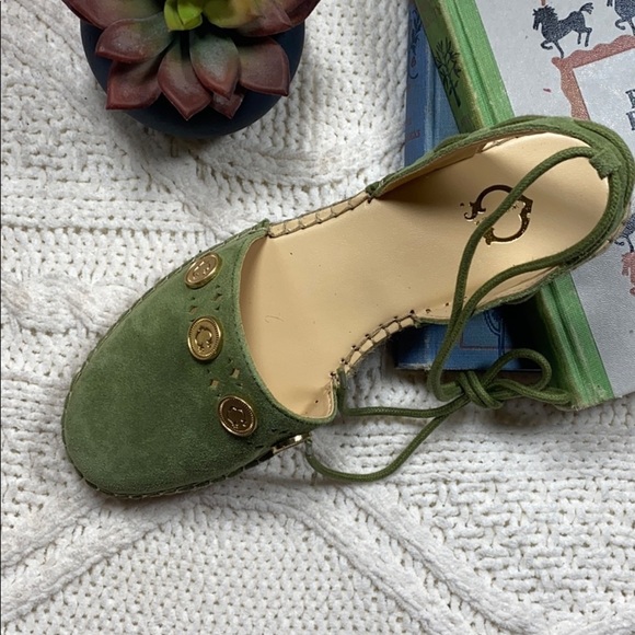 C. Wonder “Olive” Ankle Tie Suede Espadrille Flat - Picture 5 of 8